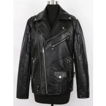 Mauroicardi Spring Autumn Black Pu Leather Biker Jacket for Men Style 2022 Long Sleeve Zipper Plus Size Fashion Men Clothing 5xl