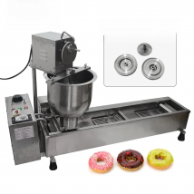 XEOLEO Commercial Electric Donut Maker Machine Ball Shape Donut Machine Cake Donuts Fryer Automatic Counting System 3 Set Moulds