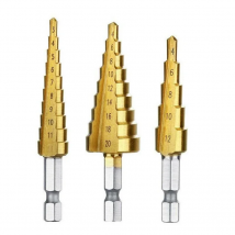 3-12mm/4-12mm/4-20mm HSS Straight Groove Step Drill Bit Titanium Coated Wood Metal Hole Cutter Core Cone Drilling Tools Set