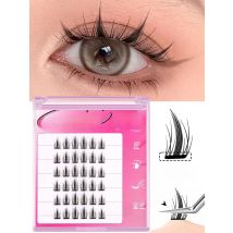 GROINNEYA DIY Lash Extension Kit Natural Self Adhesive Lash Clusters No Glue Needed DIY Lash Extension Pre Glued Cluster Lashes
