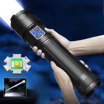 15000mAh Super Big Flashlight USB Rechargeable 3000M Most Strong LED FlashLight Long Range Torch Zoom Outdoor Camping Lantern