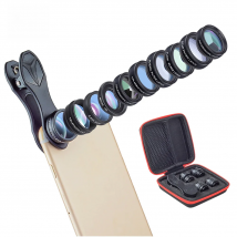 APEXEL 10in1 Phone Camera Lens Kit Fisheye Wide Angle Telescope Macro Mobile Lenses For iPhone Samsung Redmi 7 Huawei Cell Phone