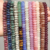 5X8mm Angelite Jades Chakra Beads Natural Loose Spacer Rondelle Stone Beads for Jewelry Making DIY Healing Bracelets 15''