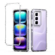 3 in 1 Hybrid Armor Shockproof Case For Infinix Hot 50 Pro Plus 4G 6.78 inches Plastic Frame Transparent Acrylic TPU Phone Cover