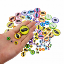 50pcs 6MM 8MM 10MM Round Dragon Cat Eyes Glass Cameo Flatback Cabochon Beads Multi Color Horse Eyes Pattern Crafts Accessory