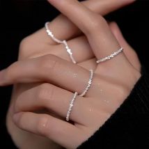 Trustdavis Real 925 Sterling Silver Fashion Simple Babysbreath Charm Finger Ring For Women Wedding Party Fine Jewelry DA2049