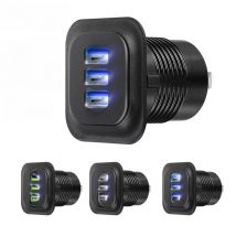 Type c car charger fast charging usb a Socket PD3.0 & QC3.0 Double USB C Ports with LED Fast Charging 12V/24V For Moto Adapter