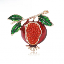 Dmari Women Brooch Fashion Enamel Pin Rhinestone Pomegranate Lapel Pins Fruit Badge Luxury Jewelry Accessories For Clothing