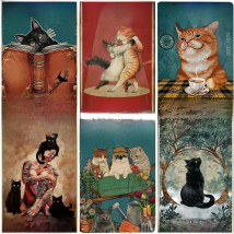 Cats and Wine Make Me Happy Retro Tin Sign Tuxedo Cat Metal Sign Golfing Cat Plaque Poster Home Cafe Bar Bathroom Wall Decor