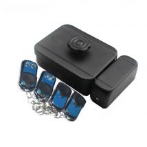 433MHz Wireless Remote Control Rim Lock Electronic Motor Lock with Remote Handle Use AA Battery Key Optional+4 remoters