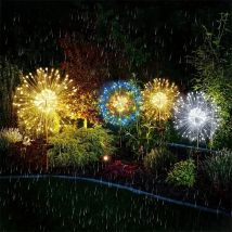 1/2/4/6PCS Solar Firework Light IP65 Waterproof Outdoor 8 Lighting Modes 90-200LED 3 Colors Fairy String Lights Christmas Garden