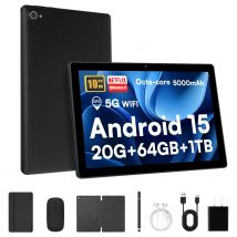 URAO Tablet 10 Zoll Android 15 Octa-Core 20GB RAM 64GB ROM 1280x800 IPS Tablet-PC WiFi 6 Bluetooth 5.3 Widevine L1 Tastatur-Set