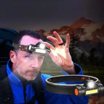 USB Rechargeable LED Headlight XPE+COB Headlamp Night Fishing Head Mounted Magnetic Flashlight For Outdoor Camping Lighting