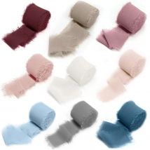 Real Pure Silk Ribbon Embroidery Satin Cotton Raw Edge For Handcrafts Wedding Party Bridal Bouquet Invitations Rustic Styling