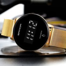 SANDA Top Brand Touch Screen Women Watches Led Digital Sport Ladies Wristwatch Luxury Mesh Steel Strap Fashion Female Clock