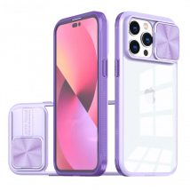 Slide Camera Lens Protection Case For iPhone 15 14 11 12 13 Pro XS Max XR 7 8 Plus SE Soft Bumper Shockproof Clear Hard PC Cover