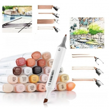 Artist Permanent Sketch Anime Skin Marker Pen Set for Skin Tone Pens TouchNew 12/24 Color Dual Tip Twin Alcohol Based Marker Set