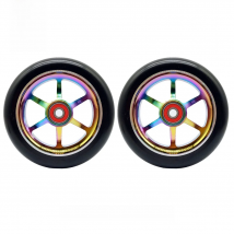 High-Performance Freestyle Stunt Scooter Wheels - Durable 120mm Roller Ski Wheels with Elastic PU and ABEC-9 Bearings 2Pcs
