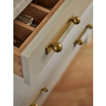 Goo-Ki High-end Antique Brass Cabinet Pulls and Knobs with Long Backplate-5''(128MM) Hole Centers Drawer Pulls for Kitchen
