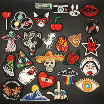 Cartoon Badges Clothes Embroidery Patch Applique Diy Sewing Decorative Ironing Patches For T-Shirt Stripes Clothing Stickers