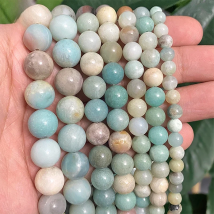 Natura Stone Beads Mixed Amazonite Round Loose Spacer Beads For Jewelry Making DIY Bracelet Earrings Handmade 4/6/8/10/12/14mm