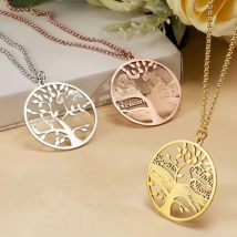 Custom tree of life name necklace Personalized mother kids family member names Gold Stainless Steel Pendant choker Jewelry Gifts