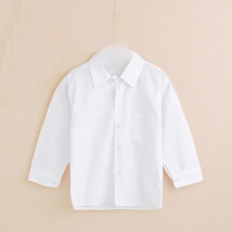 Plain White Baby Boys Shirts Children Clothes Classic Top Kids Tee Cotton Girl Jumper Solid Student Uniform