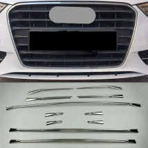 Car Front Center Grille Grid Decorative Cover Trim Stainless Steel Grill Decal Strips For Audi A3 8V 2013-2016 Exterior Molding