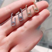 Minimalist Cute Authentic 925 Sterling Silver 1pc No Move Cz Stone Stud Earrings For Women Delicate Luxury Fashion Jewelry