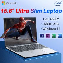 Leichter 15,6-Zoll-Laptop Intel 6500Y 32 GB RAM 2 TB SSD 5000 mAh Windows 11-Tastatur mit Hintergrundbeleuchtung und Fingerabdruck für Business und Gaming