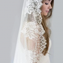 White/Ivory Wedding Veil 3m Long Comb Lace Mantilla Cathedral Bridal Veils Wedding Accessories Veu De Noiva Customized