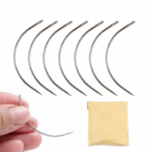 Plussign 12Pcs/Lot Stainless Steel Curved Needles C Type Wig Making Needles Making Lace Wig Hair Necessary Accessories Tools