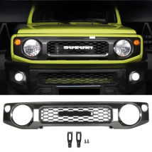 Front Grill Racing with LED Lamps for Suzuki Jimny JB64 JB74W 2019 2020 Car Kidney Grille Mesh Black Grille Cover Accessories
