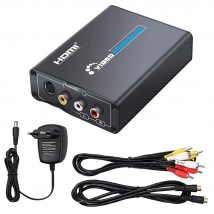HDMI to AV  S-Video CVBS Video Converter HDMI to SVIDEO+S VIDEO Switcher Adaptor  HD 3RCA PAL/NTSC Switch for TV PC Blue-Ray DVD
