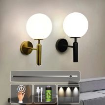 Touch Charging Wall Lamp No Wiring Required Dimming Tri Color Lamps For Living Room Bedroom Study Mirror Bedside LED Wall Light