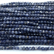 Veemake Sapphire Natural Stones Charms Gemstones Necklace Bracelets Earrings Cube Faceted Small Beads For Jewelry Making 07509