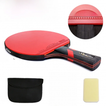 Professional Tennis Table Racket Short Long Handle Carbon Blade Rubber With Double Face Pimples In Ping Pong Rackets With Case