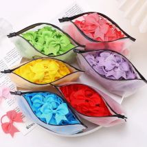 BABY BOWS 10Pcs New Color Grosgrain Ribbon Bows Elastic Hairties Hair Bands Girls Spring Head Rope Hair Accessories wholesale