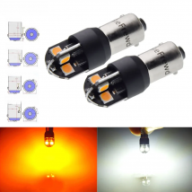 2x H21W BAY9S BA9S T4W T11 BAX9S H6W BAW9S HY21W LED Car Auto Backup Reverse Light Turn Bulb Side Lamp White Amber 6V 12V 24V AC