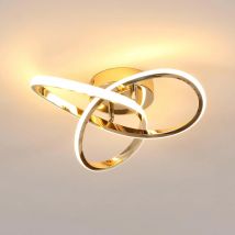 Luz de techo LED Lámpara de techo dorada con forma de flor de 30 W, luz cálida de 3000 K, diseño moderno para sala de estar, dormitorio, cocina