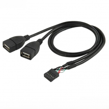 30cm 50cm MotherBoard 9Pin Turns USB2.0 Two Extension Line Main board Female Header to Dual USB 2.0 Female Adapter Cable