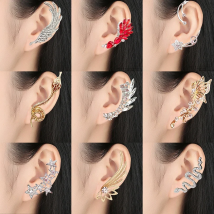 1Pcs Bohemian No Piercing Crystal Rhinestone Ear Cuff Wrap Stud Clip Earrings Trendy Star Wings Butterfly Snake Earrings Jewelry