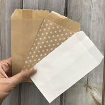 25/50/100pc Bio-degradable treat candy bag Party Favor Paper Bags Chevron Polka Dot Stripe Print Paper craft Bakery Bag