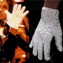 Rare Michael Jackson Single Side Rhinestone Silver Crystal Handmade Glove Collection Preformance