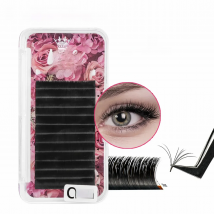 MASSCAKU Easy Fanning Bloom Eyelashes Austomatic Flowering Volume Faux Mink Individual Lashes Thick Natural Eyelash Extension