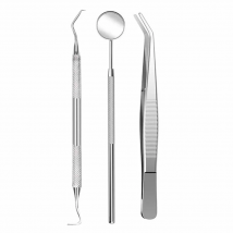 Dental Tools Set Dentist Hygiene Instruments Kit(3pcs) Including Dental Mirror, Tarter Scraper, Dental Tweezer