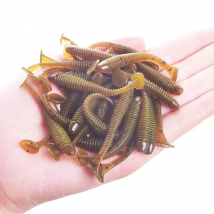 20 or 50Pcs Jig Wobblers Fishing Lure Silicone 5cm 0.8g Worm Soft Bait Spiral Tail Swim Artificial Baits Carp Bass Pesca Tackle