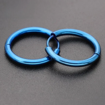 2pcs Stainless steel Hoop Earrings for men women Fashion jewelry nose lip rings ear Small Circle blue black Round Ladies Earings