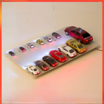 5Pcs Model Cars with 12v Led Lights Plastic Car 1:87 Ho Scale /railway/railroad/train Building Scenery Layout Set Model HO/N