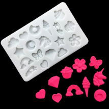 Butterfly Unicorn Rainbow Ice Cream Silicone Sugarcraft Mold Chocolate Cupcake Baking Fondant Cake Decorating Tools
